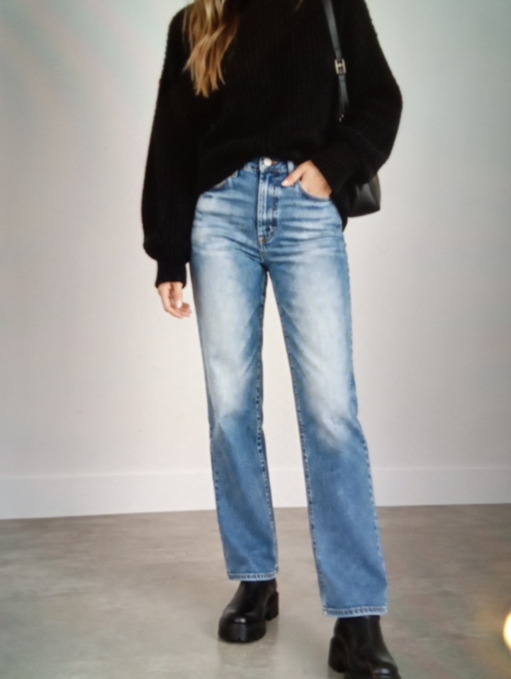 Evereve The Ever Straight High Rise Womens Jeans Everyday Cotton Size 27